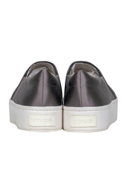 Current Boutique-Vince - Grey Satin Slip-On Platform Sneakers Sz 7