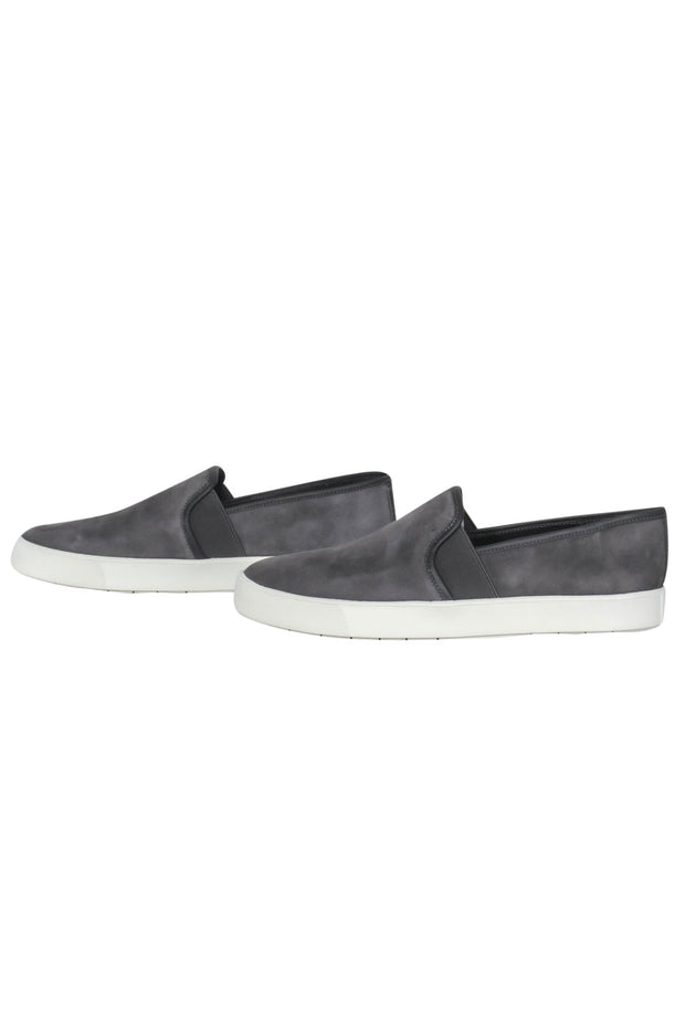 Current Boutique-Vince - Grey Suede "Preston" Slip-On Sneakers w/ White Sole Sz 5