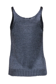 Current Boutique-Vince - Gunmetal Metallic Scoop Neck Woven Knit Tank Sz S