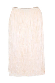 Current Boutique-Vince - Ivory Pleated Slip Style Midi Skirt w/ Side Slit Sz M