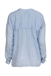 Current Boutique-Vince - Light Blue Textured Long Sleeve Blouse Sz S