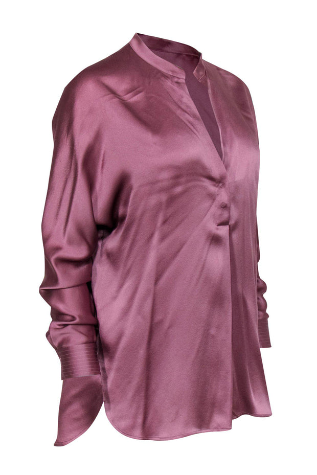 Current Boutique-Vince - Light Purple Long Sleeve Silk Blouse Sz S