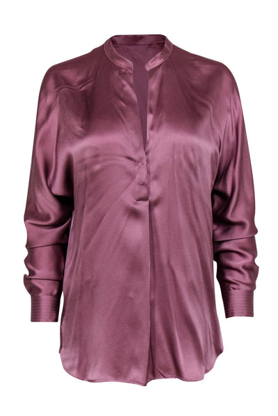 Current Boutique-Vince - Light Purple Long Sleeve Silk Blouse Sz S