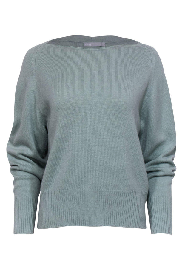 Current Boutique-Vince - Mint Green Boat Neck Wool Blend Sweater Sz M