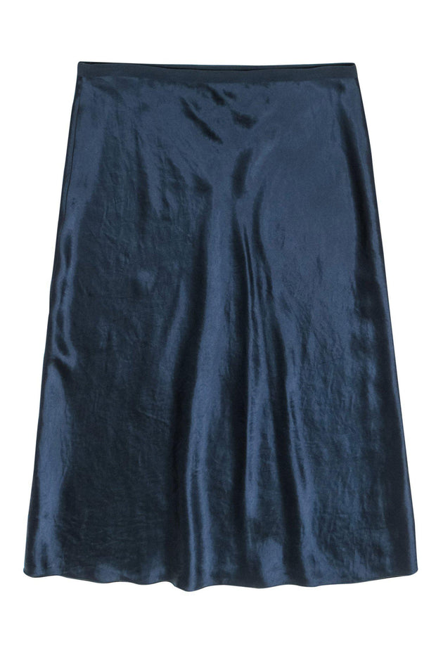 Current Boutique-Vince - Navy Satin Midi Slip Skirt Sz S