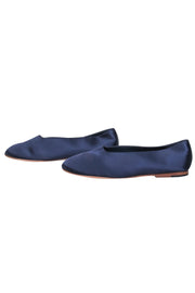 Current Boutique-Vince - Navy Satin Round Toe Ballet Flats Sz 7