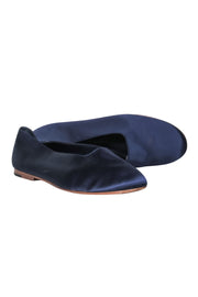 Current Boutique-Vince - Navy Satin Round Toe Ballet Flats Sz 7