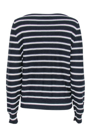 Current Boutique-Vince - Navy & White Striped Knit Boat Neck Sweater Sz M