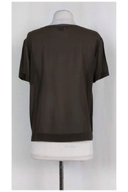 Current Boutique-Vince - Olive Green Semi Sheer Top Sz S