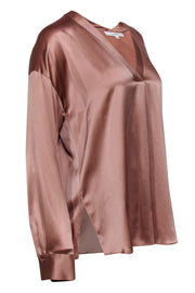 Current Boutique-Vince - Rose Gold Silk Satin Blouse Sz M