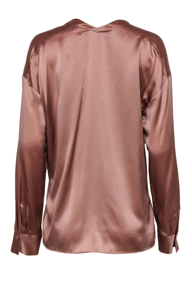 Current Boutique-Vince - Rose Gold Silk Satin Blouse Sz M