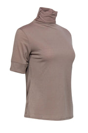 Current Boutique-Vince - Taupe Short Sleeve Turtleneck Top Sz M