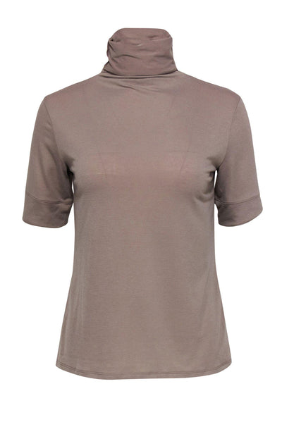 Current Boutique-Vince - Taupe Short Sleeve Turtleneck Top Sz M