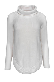 Current Boutique-Vince - White Chunky Knit Turtleneck w/ Zipper Accents Sz XS