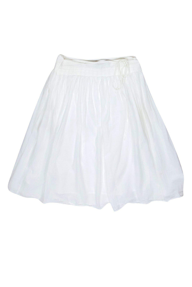 Current Boutique-Vince - White Cotton Midi Wrap Skirt Sz XS