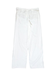 Current Boutique-Vince - White Wide Leg Trousers w/ Tie Sz 8