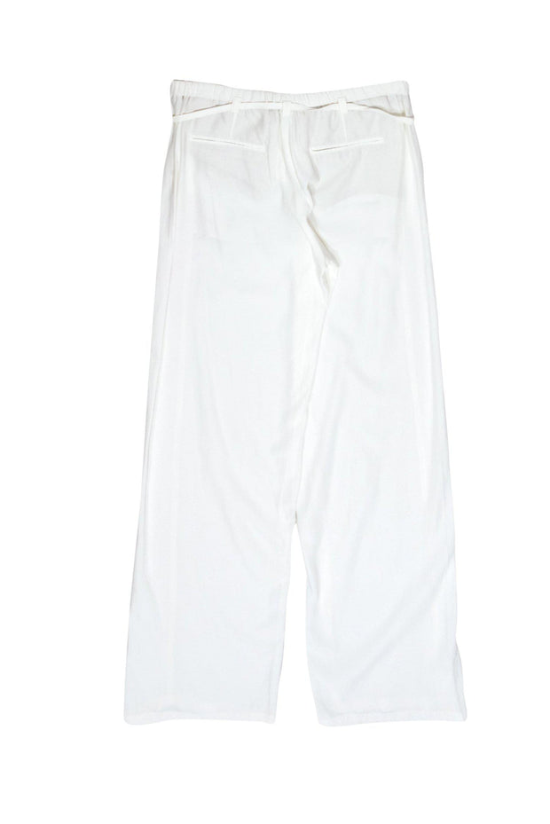 Current Boutique-Vince - White Wide Leg Trousers w/ Tie Sz 8