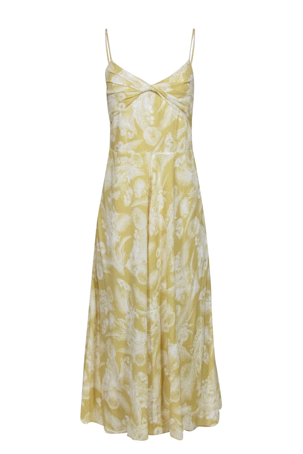 Current Boutique-Vince - Yellow & White Floral Print Sleeveless Maxi Dress Sz XS