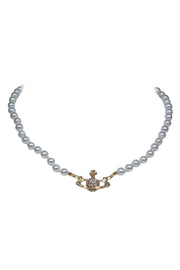 Current Boutique-Vivienne Westwood - Faux Pearl Choker-Style Necklace w/ Logo