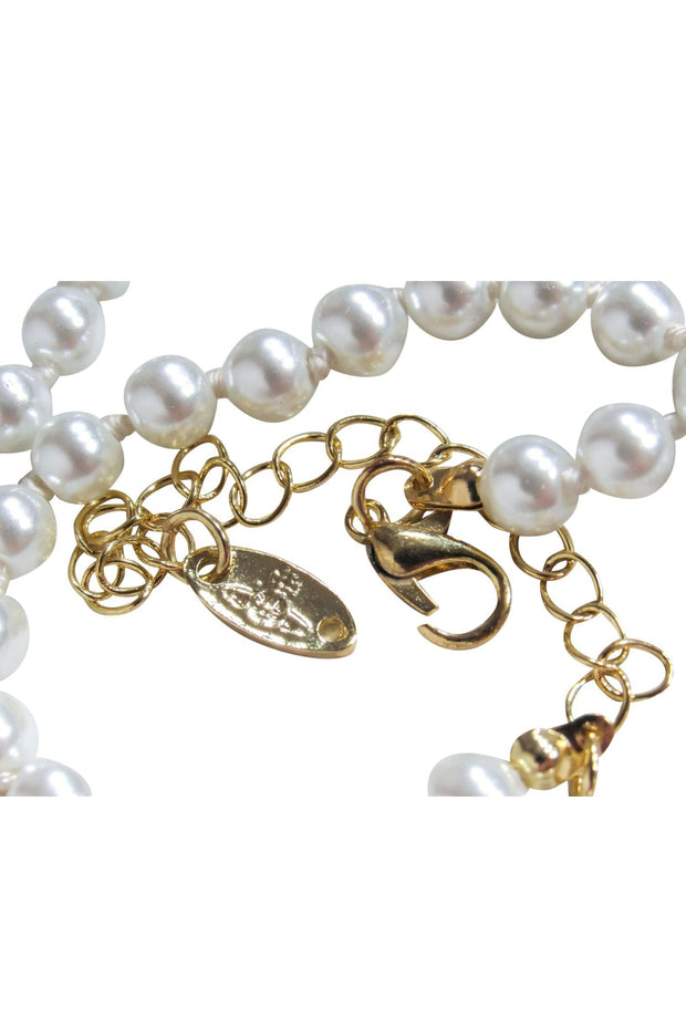 Current Boutique-Vivienne Westwood - Faux Pearl Choker-Style Necklace w/ Logo