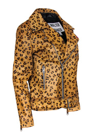 Current Boutique-Walter Baker - Tan Leopard Print Calf Hair Moto Jacket Sz M