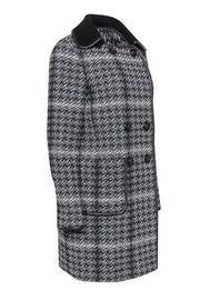 Current Boutique-Weekend Max Mara - Black & White Plaid Double Breasted Longline Coat Sz 10