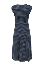 Current Boutique-Weekend Max Mara - Navy & Blue Printed Sleeveless Midi Dress Sz M