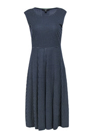 Current Boutique-Weekend Max Mara - Navy & Blue Printed Sleeveless Midi Dress Sz M