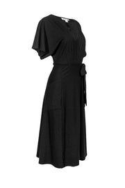 Current Boutique-Whistles - Black Knit Midi Wrap Dress Sz 2