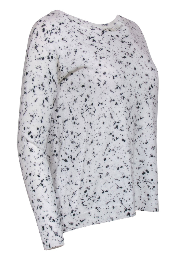 Current Boutique-White & Warren - White & Black Paint Splatter Print Sweater Sz XS