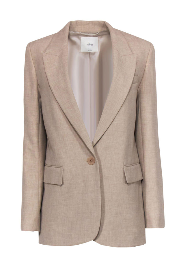 Current Boutique-Wilfred by Aritzia - Beige Oversized Marbled Blazer Sz S