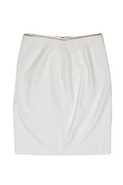 Current Boutique-Worth New York - White Textured Cotton Blend Pencil Skirt Sz 6