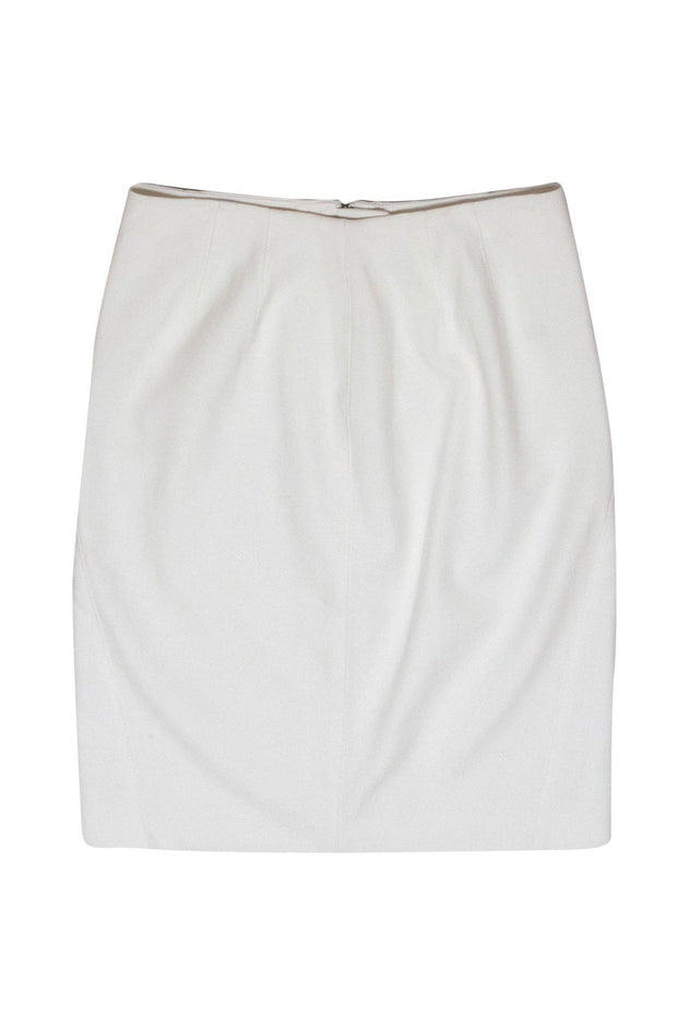 Current Boutique-Worth New York - White Textured Cotton Blend Pencil Skirt Sz 6