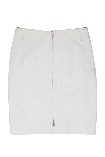 Current Boutique-Worth New York - White Textured Cotton Blend Pencil Skirt Sz 6