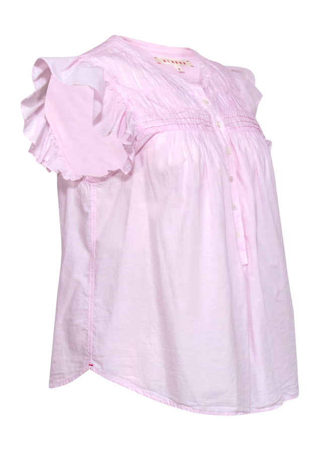 Current Boutique-Xirena - Baby Pink Cotton Ruffled Sleeve Tank Sz S