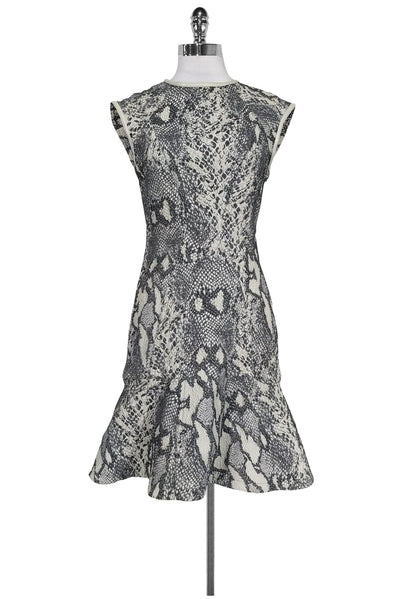 Current Boutique-Yigal Azrouel - Black & Cream Snakeskin Dress Sz 8