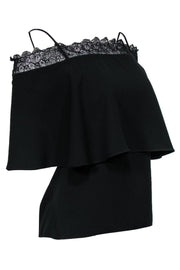 Current Boutique-Yigal Azrouel - Black Off-the-Shoulder Blouse w/ Lace Sz 4