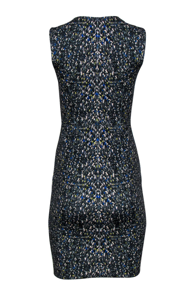 Current Boutique-Yigal Azrouel - Speckled Multi Print Zippered Sheath Dress Sz S