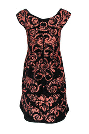 Current Boutique-Yoana Baraschi - Black & Orange Paisley A-Line Dress Sz 0