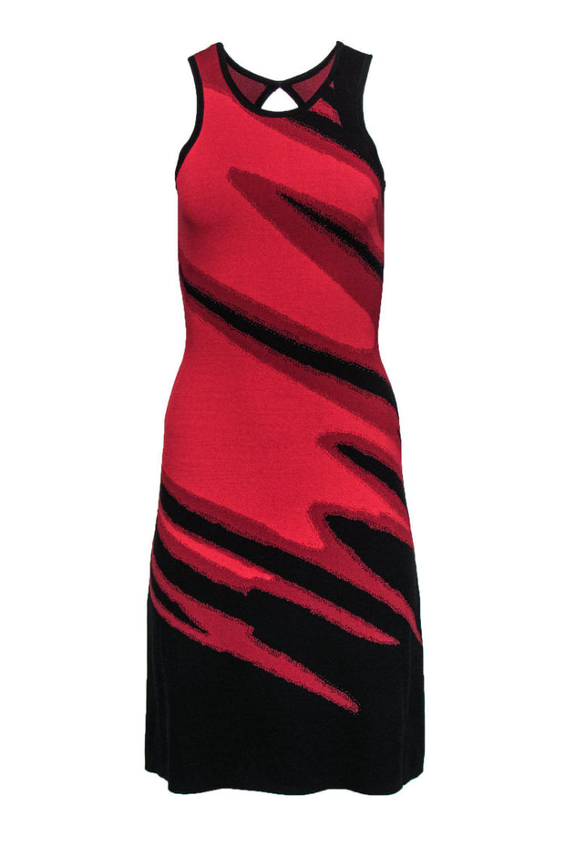 Current Boutique-Yoana Baraschi - Black & Red Marbled Knit Bodycon Sz XS