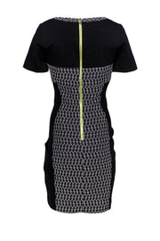 Current Boutique-Yoana Baraschi - Black & White Textured Sheath Dress Sz 8