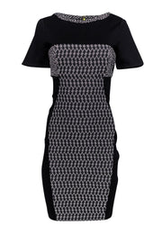 Current Boutique-Yoana Baraschi - Black & White Textured Sheath Dress Sz 8