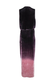 Current Boutique-Young Fabulous & Broke - Purple & Pink Ombre Velvet Sleeveless Gown Sz S