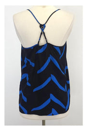 Current Boutique-Yumi Kim - Black & Blue Chevron Silk Tank Sz S