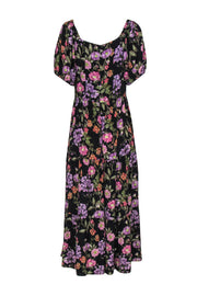 Current Boutique-Yumi Kim - Black Floral Print Puff Sleeve "Rhonda" Maxi Dress Sz XL