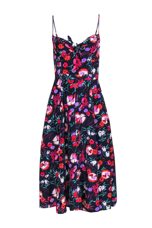 Current Boutique-Yumi Kim - Navy Floral Print A-Line Button Down Midi Sundress Sz S