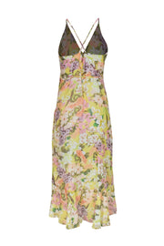 Current Boutique-Yumi Kim - Yellow Pastel Floral Ruffle Wrap Dress Sz M