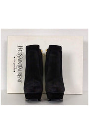 Current Boutique-Yves Saint Laurent - Black Suede Platform Booties Sz 5