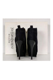 Current Boutique-Yves Saint Laurent - Black Suede Platform Booties Sz 5