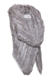 Current Boutique-Yves Salomon - Grey Mix Rabbit Fur Vest Sz 0